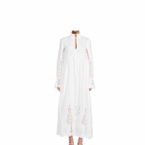 THE KOOPLES SIZE 1 THE VESTIAIRE WHITE EYELET MAXI DRESS $495